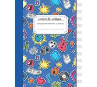 Cahier de Musique 100 Pages de Partitions 12 Portées: Carnet de partitions Vierges à remplir | Grand Format (A4) avec Pentagrammes pour le Collège et le Lycée