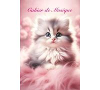 Cahier de Musique: 15x23cm, 106 pages, Prise de Notes à Gauche, 9 Portées/Page à Droite, Clés, Altérations, Do en 5 Clés - couverture chaton chat