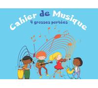 Cahier de Musique 4 Grosses Portées: Carnet De Partitions Vierges Pour Débutant En Solfège | Composition Musicale 4 Grosses Portées | Cahier De ... Musicale | Petit Format 21 x 15 cm | 50 Pages
