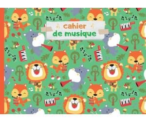 Cahier de Musique 4 grosses portées: enfant et débutant en solfège | carnet de 48 partitions vierges pour élève en école de musique et conservatoire | petit format 21 x 15 cm