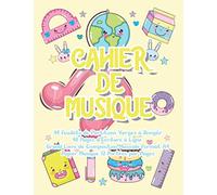 CAHIER DE MUSIQUE 48 Feuillets de Partitions Vierges à Remplir - 48 Pages d’Écriture à Ligne - Grand Livre de Composition Musicale Format A4 - Papier ... Musique Kawaii pour Enfant Amusant et Rigolo