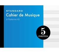 Cahier De Musique à l'Italienne: Bleu | Format à l'Italienne - A5 Paysage | Partitions Vierges | 110 pages - 55 Feuilles | 5 Portées par Page