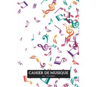 Cahier de Musique A4: carnet de partitions de 100 pages avec 12 portées | Grand format 21x29.7 | pour le solfège, la composition musicale ou le chant