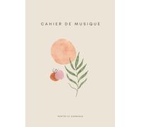 Cahier de Musique avec Portée et Carreaux: Carnet de Partitions | Grands Carreaux Seyès | 12 Portées par Page | Format A4 | Cahier de Musique et Chant Boho