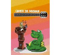 Cahier de musique avec portée pour guitare pour débutant: Carnet de partitions : Cahier de solfège, Leçon de musique, guitare enfant découverte
