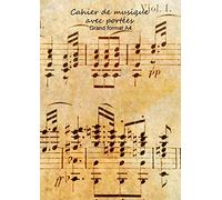 Cahier de musique avec portées grand format A4: 96 pages