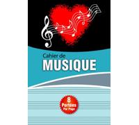 Cahier de Musique: Carnet de Musique | Cahier de Musique Avec Portée | 8 Portées Par Page | Bloc Musique | Cahier de Portées | Mon Premier Cahier de ... de Portées | Cahier de Musique Grand Format