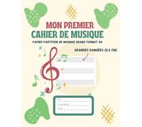 Cahier de Musique | Carnet de partitions | 110 pages A4 | Rangées de 0,5 cm de grande taille | 5 portées par page | Table des matières et pages numérotées: Idéal pour les enfants de l’école primaire