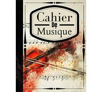 Cahier de Musique: Carnet de Partitions Violon | 100 Pages / 12 Portées par page | Cahier Grand Format | Couverture Souple Violon | Papier Manuscrit | Journal de Musique | Partitions pour Solfège