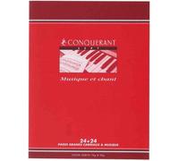 Cahier de musique - CONQUERANT - 17 x 22 cm - 48 pages - 90 g/m² - Portées de musique