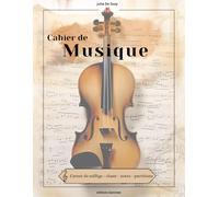 Cahier de musique: Écrire ses partitions, ses notes, ses chansons et ses cours de solfège - à droite 12 portées par page et à gauche grands carreaux Seyes - 120 pages - Grand Cahier - éditions Gemmes