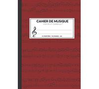 Cahier de musique enfant: Carnet de musique avec portées et seyes grands carreaux, Grand Format A4 (110 pages)