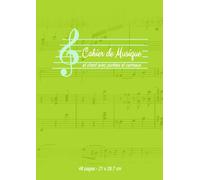 Cahier De Musique Et Chant Avec Portées Et Carreaux 48 Pages 21x29,7 Cm: Cahier De Musique 10 Portées Incluant Une Ligne Simple D'écriture Entre Les Partitions Grand Format A4 Cahier De Composition Mu