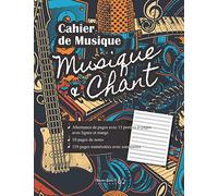 Cahier de musique et Chant: v1-2 Carnet de partitions | pages lignées avec marge pour le chant et pages avec 13 portées pour le solfège convient pour musiciens enfants adultes | piano basse micro