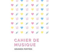 Cahier de musique - Grandes Portées: Carnet de musique avec portées de grande taille | 6 grandes portées par page | pour enfant débutant la musique | ... | 60 pages format 21 x 29,7 cm (A4)
