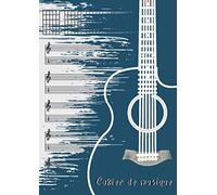 Cahier de musique guitare | Format A4 | Partitions vierges guitare: Portée/Tablatures/Diagrammes d'accord | 105 pages