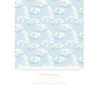 Cahier de Musique | Licorne Nuages Kawaii | 21,59 x 27,94 cm | 12 portées par page | 110 pages: Cahier de partitions vierges pour étudiants et musiciens