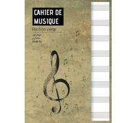 Cahier de musique | Partition vierge | 100 Pages | 8 portées larges | Format A4