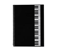 Cahier de Musique Partitions Vierges Papier Manuscrit Cahier De Musique Piano Carnet de Partitions à Reliure Spirale Portées de Notation Musicale pour Auteurs de Chansons 50 Feuilles/100 Pages, Noir