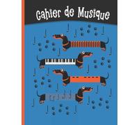 Cahier de musique Petit format: 17 x 22 cm 48 pages | Carnet de partition avec portées pour solfège ou composition | Chien rigolo pour enfant et adulte