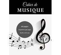 Cahier De Musique: Pour Composition Musicale - Feuilles De Partitions - 12 Portées Par Page - Apprentissage Et Perfectionnement Instruments