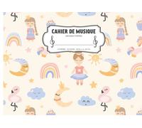 Cahier De Musique Pour Enfant: 4 Grosses Portées | Carnet de Partitions Vierges pour Découvrir le Solfège | Format à l'Italienne, 24 pages | Couverture Licornes Princesses