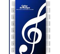 Cahier de Musique Pour Guitare: 7 Tablatures et 6 Diagrammes d’Accords - Grand Format A4 (21x29.7 cm) - Pour Débutants, Étudiants, Amateurs, ... Solfège, Composition Musicale, Chant - Bleu