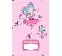Cahier de Note Danseuse de Ballet: Carnet de Note Ligné, Couverture d'une Jeune Fille Ballerine dansant avec des Cheveux Bleus et un Petit Chat de Ballerine. Bloc Note Cadeau pour Filles.