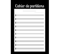 Cahier de partitions: format A4, 40 pages de portées