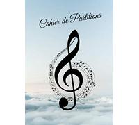 Cahier de partitions: - musique - format A4, 100 pages de portées, clé de sol