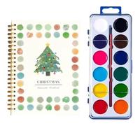 Cahier de peinture aquarelle en 12 couleurs avec pinceaux, tutoriel de peinture, papier d'art fait main, fournitures d'art et d'artisanat, cadeau pour adolescents et adultes