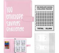 Cahier De Planificateur Budgétaire, Challenge À 100 Enveloppes, Classeur En Cuir A5, Économisez De L'argent Avec 100 Challenges, 25 Pages Intérieures, Défis Budgétaires Amusants Pour L'argent