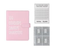 Cahier de Planificateur Budgétaire, Challenge à 100 Enveloppes, Classeur en Cuir A5, Économisez de l'Argent avec 100 Challenges, 25 Pages Intérieures, Idéal pour Les Planificateurs de Budget.