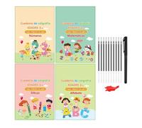 Cahier de pratique d'écriture espagnole - réutilisable, guide traçage des lettres et mots, constructeur motricité fine, bloc durable | d'exercices pédagogique pour l