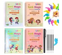 Cahier De Pratique Magique Pour Enfants, 27 Pièces/Ensemble, Pâte D'écriture Réutilisable Pour La Calligraphie, Livre Montessori