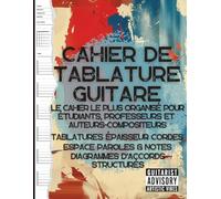 Cahier de Tablature Guitare: Cahier de Musique avec 8 Diagrammes d'Accords et Espace Paroles | Tablatures Vierges pour Guitaristes | Bonus: Accords et Gammes via QR Code