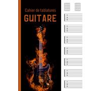 Cahier de tablature Guitare: cahier de musique pour guitare | 7 tablatures et 6 diagrammes d'accords par page | 120 pages | pour guitariste débutant ou confirmé