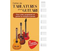 Cahier de Tablatures pour Guitare: 100 pages de tablatures et diagrammes d'accords pour noter tes exercices, créer et graver ta musique à jamais | Cahier de partition | Format A4.