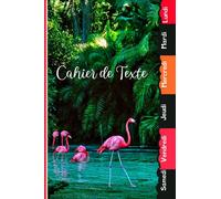 Cahier de Texte: 2023 2024 Flamant rose : avec un intérieur bien organisé pour toutes les matières (Leçons et devoirs) /pour écoliers fille et garçon ... et tables de multiplication / animaux