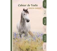 Cahier de texte 2024-2025 cheval: afin de bien organiser votre rentrée pour fille et garçon - avec des pages de coloriage chevaux et animaux