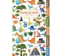 Cahier de texte 2024- 2025 Dinosaure: Pour enfant en CE1, CE2, CM1, CM2, Collège Et Lycée | Pratique Pour Toutes Les Matières avec des pages de coloriage