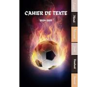 Cahier de texte 2024- 2025 Foot: Pour enfant en CE1, CE2, CM1, CM2, Collège Et Lycée | Pratique Pour Toutes Les Matières avec des pages de coloriage
