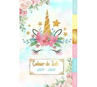 Cahier de Texte 2024-2025: Licorne pour fille en Primaire - Pour bien organiser votre quotidien, ou planifier votre année scolaire