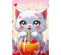 CAHIER DE TEXTE 2025 2026 CHAT: Pour filles| Pratique pour toutes les matières ; format A5 avec coloriage thème rentrée scolaire