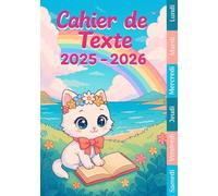 Cahier de Texte 2025 2026 Chatte: Recherche rapide, 24 pages par jour, Chaque jour séparé par une couleur spécifique, Idéal pour CP, CE1, CE2, CM1, CM2