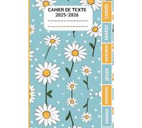 CAHIER DE TEXTE 2025-2026 FILLE: Floral - Girly- Pour fille en Primaire - Pour bien organiser et planifier votre année scolaire