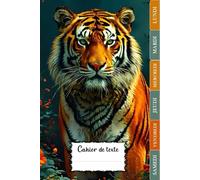 CAHIER DE TEXTE: 2025-2026 Tigre | CP, CE1, CE2, CM1, CM2 | Intérieur en Couleurs | Pratique Pour Toutes Les Matières