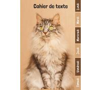 Cahier de Texte 2026 2027 Chat: Carnet de Devoirs et Leçons Primaire CP, CE1, CE2, CM1, CM2 | Cahier Pratique et Facile à Utiliser pour Garçons et Filles avec Repères Colorés