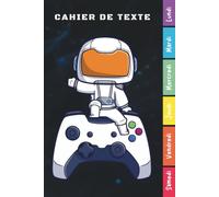 Cahier de Texte 2026 2027 Espace: Carnet de Devoirs et Leçons Primaire CP, CE1, CE2, CM1, CM2 | Cahier Pratique et Facile à Utiliser pour Garçons et Filles avec Repères Colorés