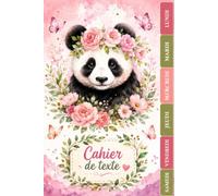 Cahier De Texte: 2026 2027 Panda | CP, CE1, CE2, CM1, CM2 | Intérieur en Couleurs -100 pages